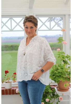 Bomuldsbluse marta Broder Anglais 8302