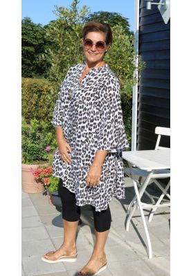 Leo dress med print, hvid Leonora