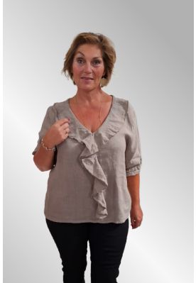 Naturfarvet hørbluse, Lonnie