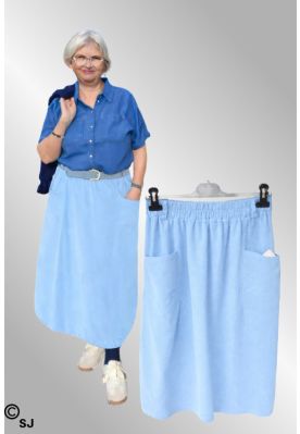 Lys blå fløjlsnederdel, 242513V