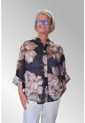 Mørk blå skjorte med print, Moonlight