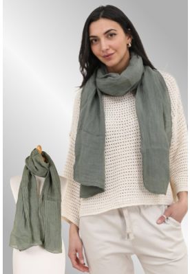 Khaki grøn hør tørklæde, Nais 1200