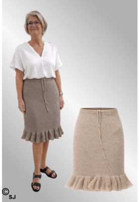 Naturfarvet hør nederdel med grov kant, 5744