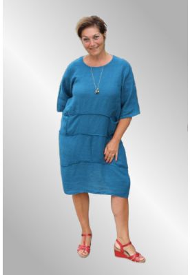 Petrol farvet hørkjole, Carola Janne K.