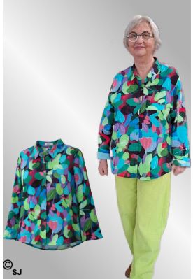 Blå / grøn / pink skjorte, Bella P162-B67