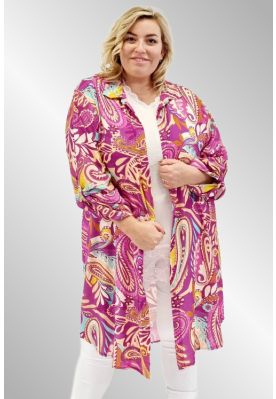 Pink turkis lang skjorte, 133110