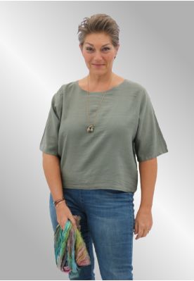 Army hør / viskose bluse, Gabrielle 83428
