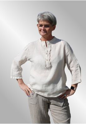 Naturfarvet hør bluse, Marta 85137