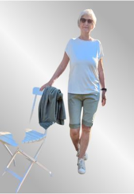 Grøn / hvid mælkedrengestribet shorts, Marta 6175D