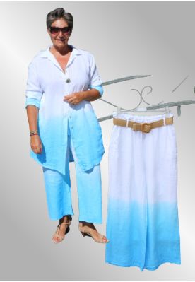 Turkis / hvid hørbuks med bælte, Gradueret