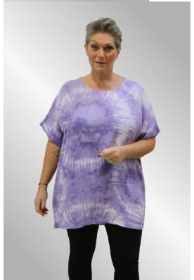 Lilla hør tunika, batik, Annelora