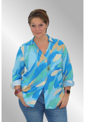 Viskose skjorte, Trissia, Turkis, 24