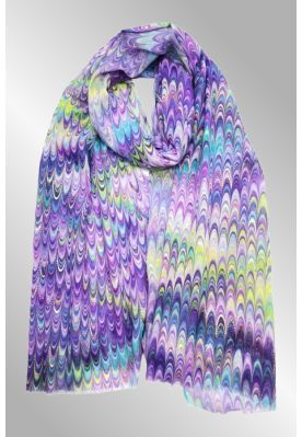 Lilla/grøn/turkis tørklæde BA-0968