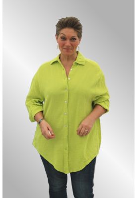 Lime storskjorte i "ble bomuld" HP 455