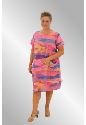 Pink bomulds kjole 3114