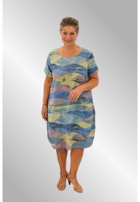 Blå bomulds kjole 3114