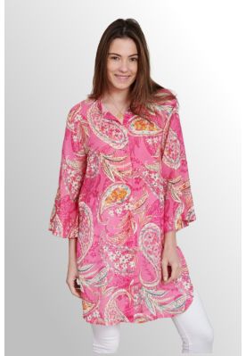 Pink print hør skjorte, Annsi