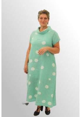 Mint farvet hørkjole med bomber, Dagmar Dot