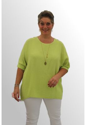 Lime bomulds bluse, Gisela