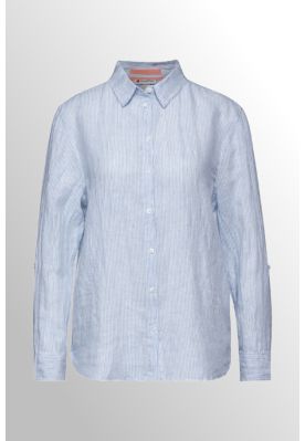 Lodret stribet klassisk hørskjorte, 344480