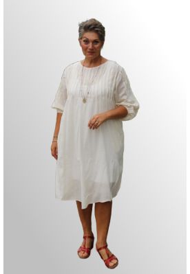 Råhvid bomulds kjole, JK 27550