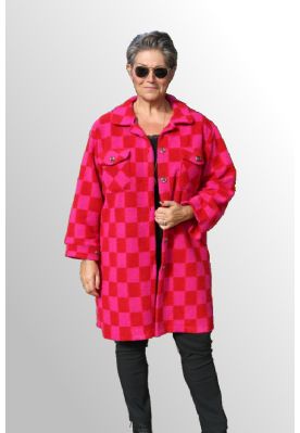 Rød pink fliis jakke / skjorte, Carola 01