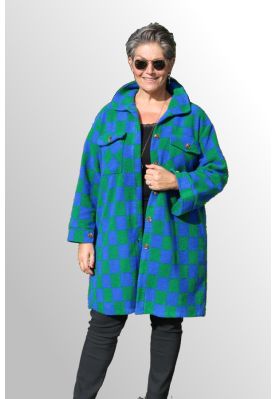 Blå grøn fliis jakke / skjorte, Carola 01