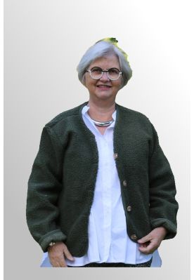 Grøn teddy jakke, Cille, 3962