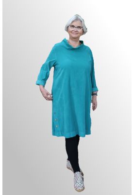 Turkis kjole i babyfløjl, Veronika 71563