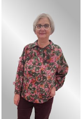 Bordeaux grøn bomulds skjorte 05976