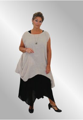 2 dele, hør kjole, Samanta, Sort / natur