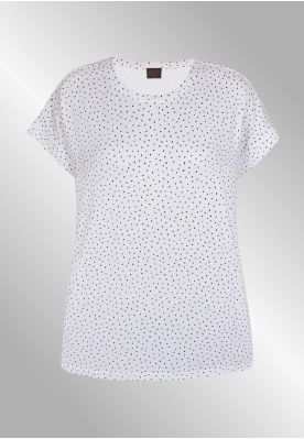 Hvid bomulds T-Shirt med prikker, 5103882