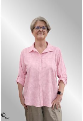 Rosa ternet bomulds skjorte Cath. 880