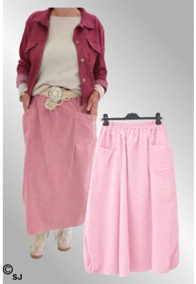 Rosa fløjlsnederdel, 242513V