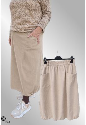 Beige fløjlsnederdel, 242513V