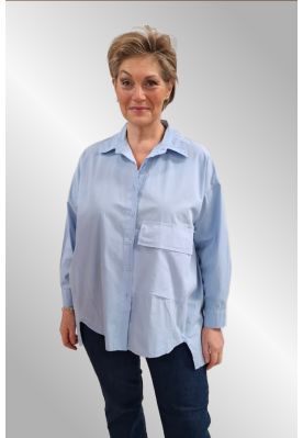 Blå bomulds skjorte, Silvia Japan, Amaze