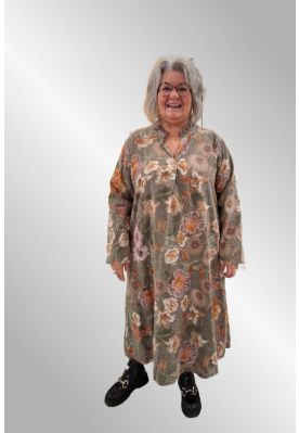 Beige maxi fløjls kjole, Spri IT 0325