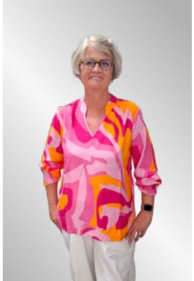 Pink orange viskose skjorte, Tanjal