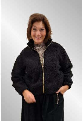 Sort teddyjakke / cardigan, F2570125192