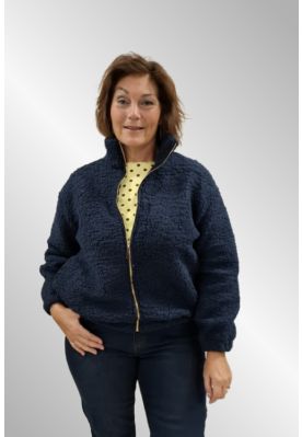 Mørk blå teddyjakke / cardigan, F2570125192