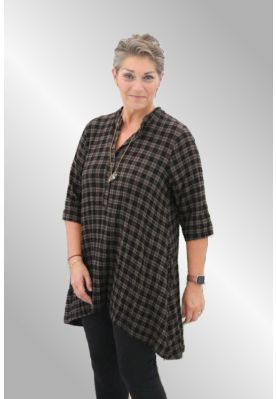 Brun / sort ternet tunika fra Thing, 6494-CS