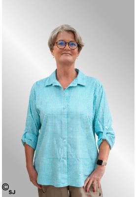 Turkis ternet bomulds skjorte Cath. 880