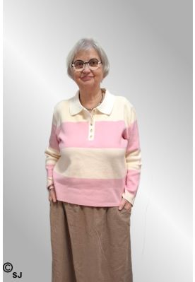 Rosa / sart gul polo strik, M05002