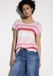 Rosa / råhvid stribet T-Shirt, Street one 322702