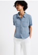 Lys blå denim skjorte med kort ærme, Street One 345721
