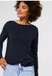 Mørk blå Let strikbluse med bådhals 3018070 Street One