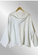 Hvid cardigan bluse med hætte, blekvalitet, Cath 2530