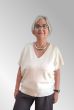 Råhvid meleret strikbluse, 151