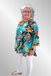 Sort bomulds bluse med multicolor print, AHK 1892