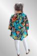 Sort bomulds bluse med multicolor print, AHK 1892